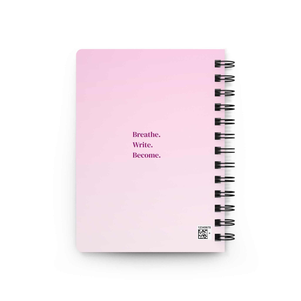 Compact Ethereal Woman Spiral Journal front view pink notebook